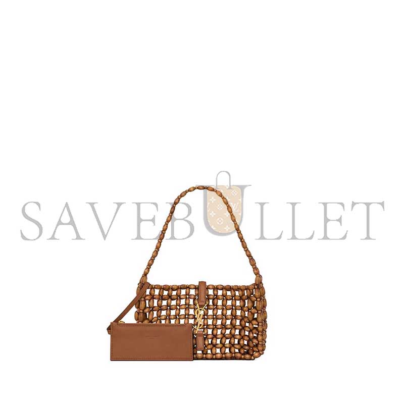 YSL LE 5 À 7 WOODEN BEADED HANDBAG 862997KAAAZ9384 (21*15*6cm)